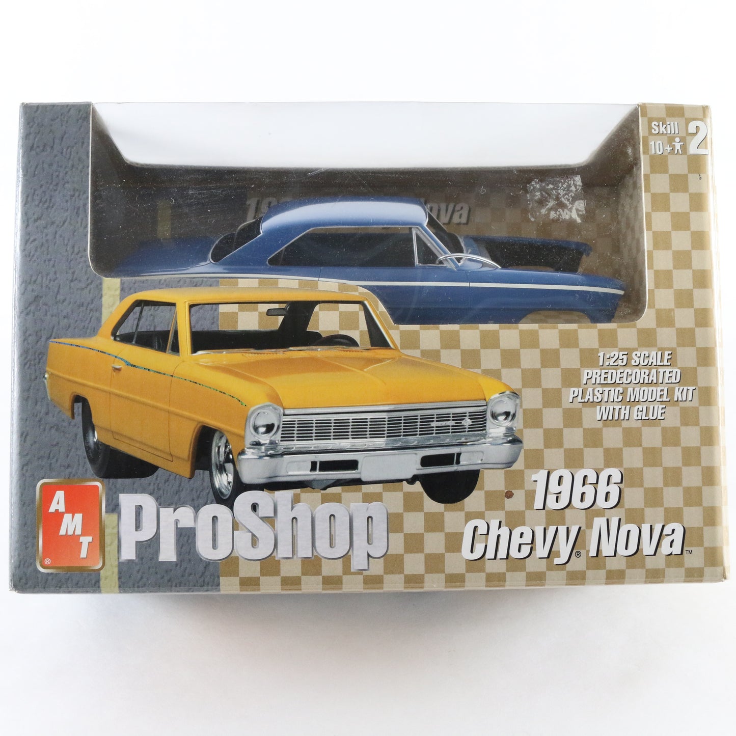 1966 Chevy Nova Pro Shop AMT 1:25 Blue Model Car Kit 31218
