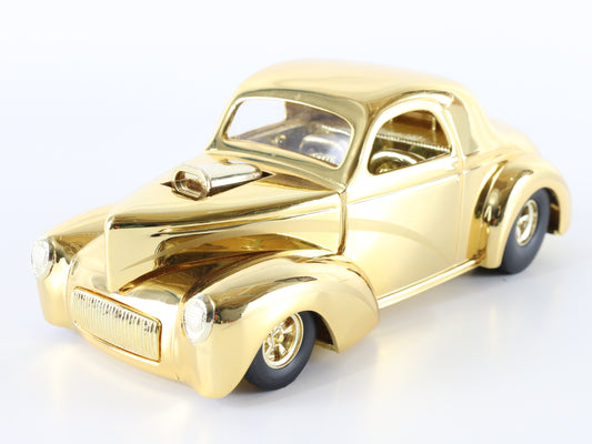 1941 Willys Coupe Gold Metal Model Car Racing Champions 1:24 24k Plated