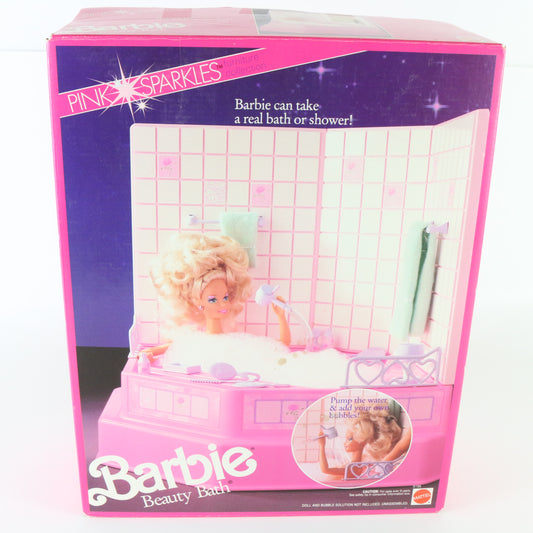 Barbie Beauty Bath Pink Sparkles Furniture Collection Set Mattel 5156 1990