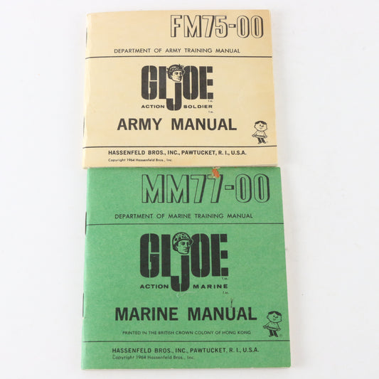 Lot Of 2 1964 Hasbro Gi Joe Army & Marine Manuals Fm75-00 Mm77-00