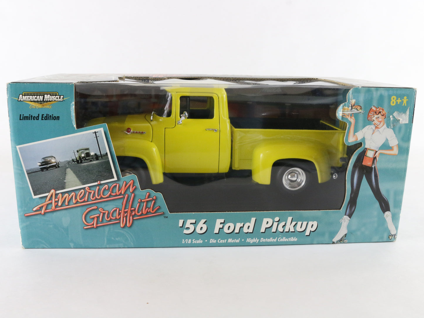 1956 '56 Ford Pickup Truck Yellow American Graffiti ERTL 1:18 Model Car 36604