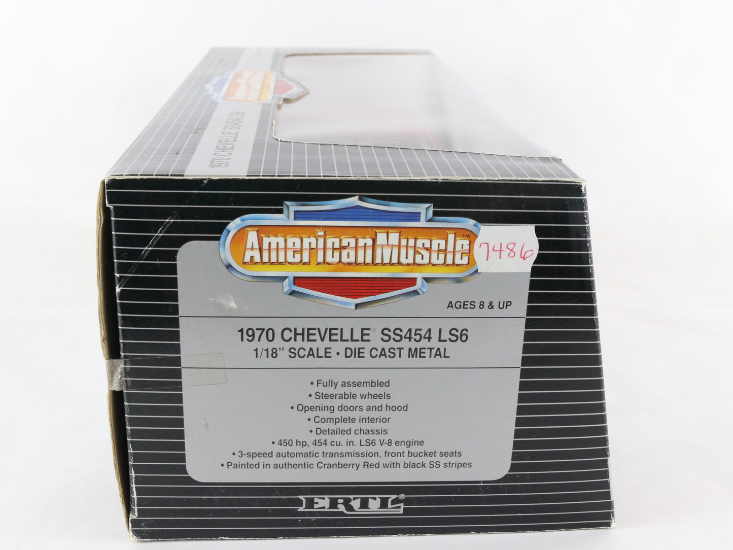 1970 Chevelle SS 454 LS6 Red Black ERTL American Muscle 1:18 Diecast Car 7486