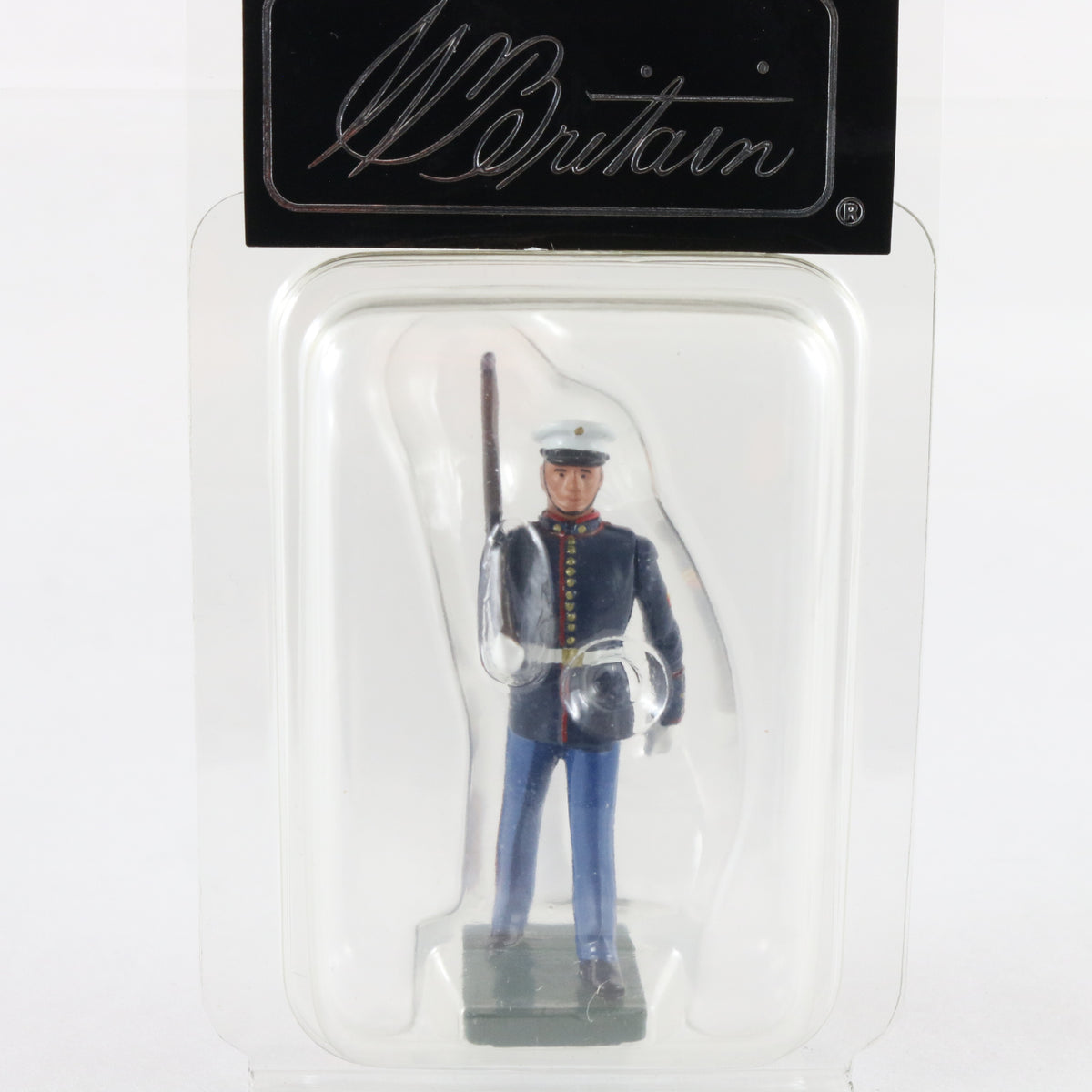 US Marine Marching Soldier Blue & White Britains 1:32 43034 Metal Figure