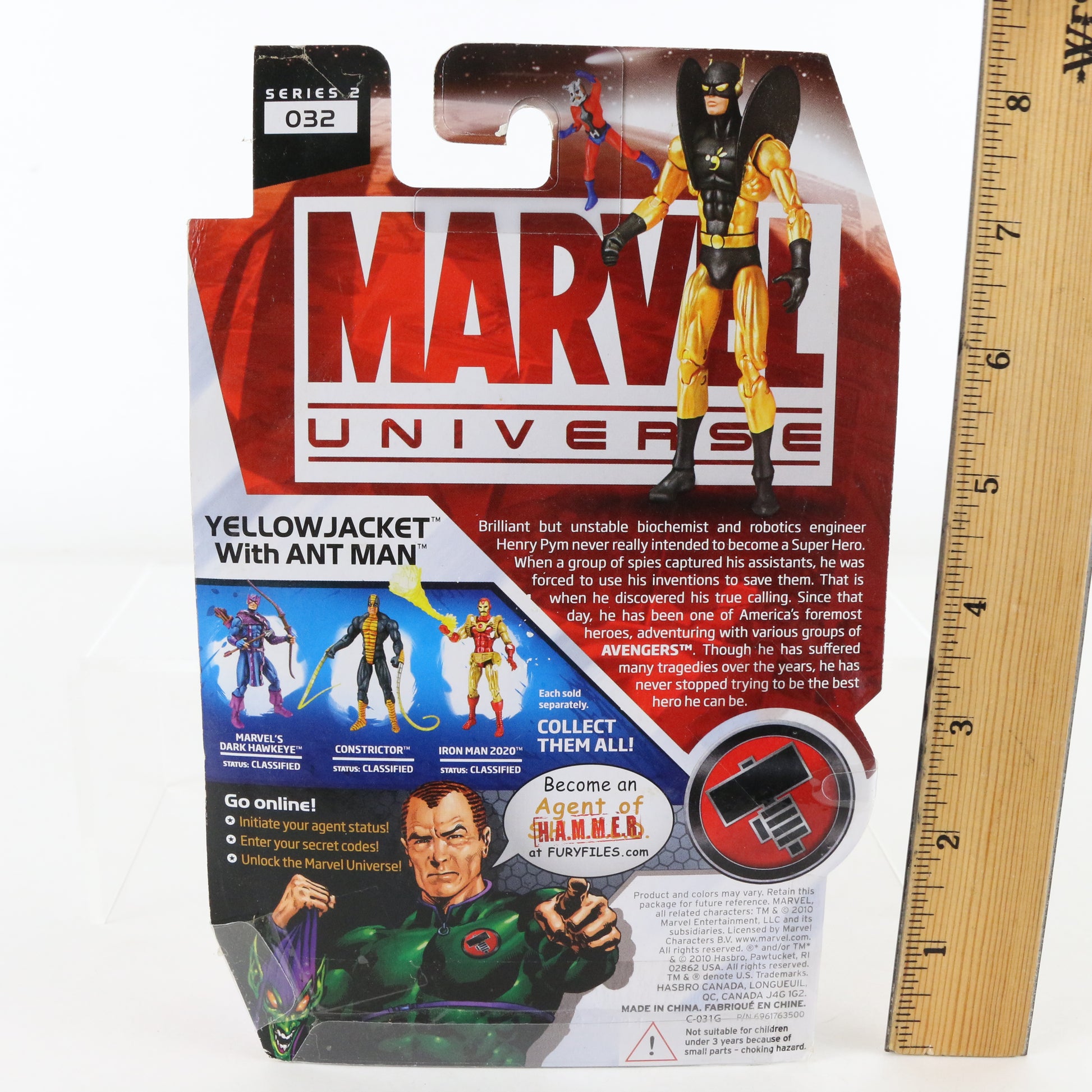 Marvel Universe Series 2 032 Yellowjacket W/ Ant Man 3.75" Action Figure Hasbro