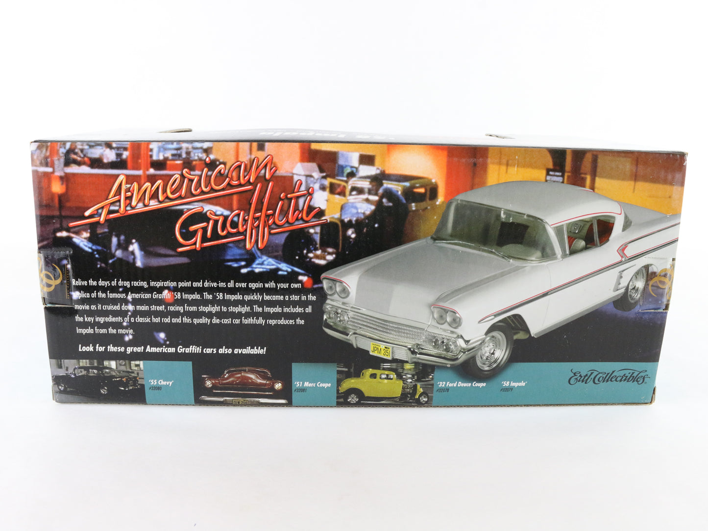 1958 '58 Chevy Impala White American Graffiti ERTL 1:18 Diecast Model Car 32079