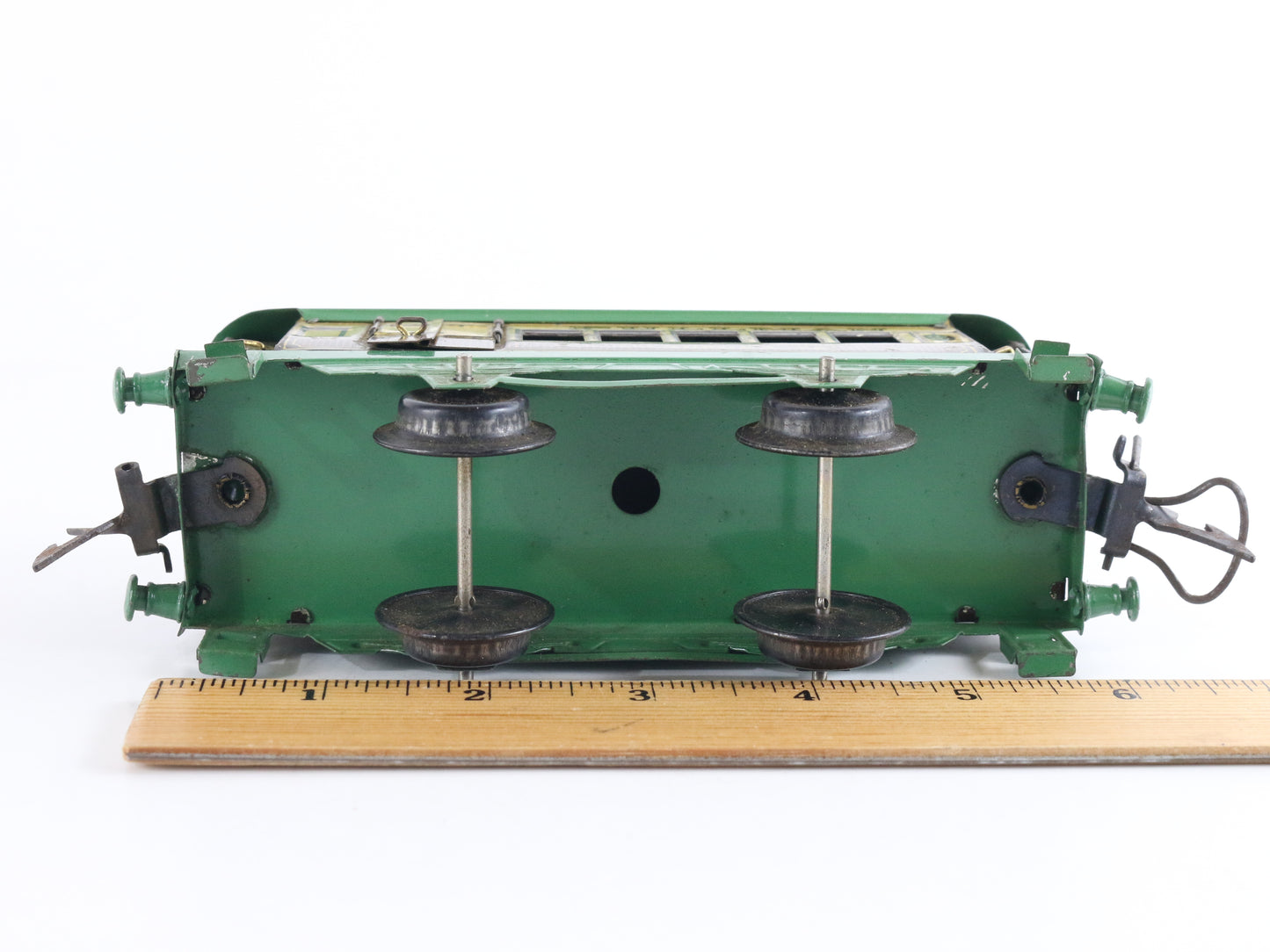 Aurora Pullman Green & Brown Passenger Coach Car Hornby Meccano O Model Train classic multi-tone coach design
