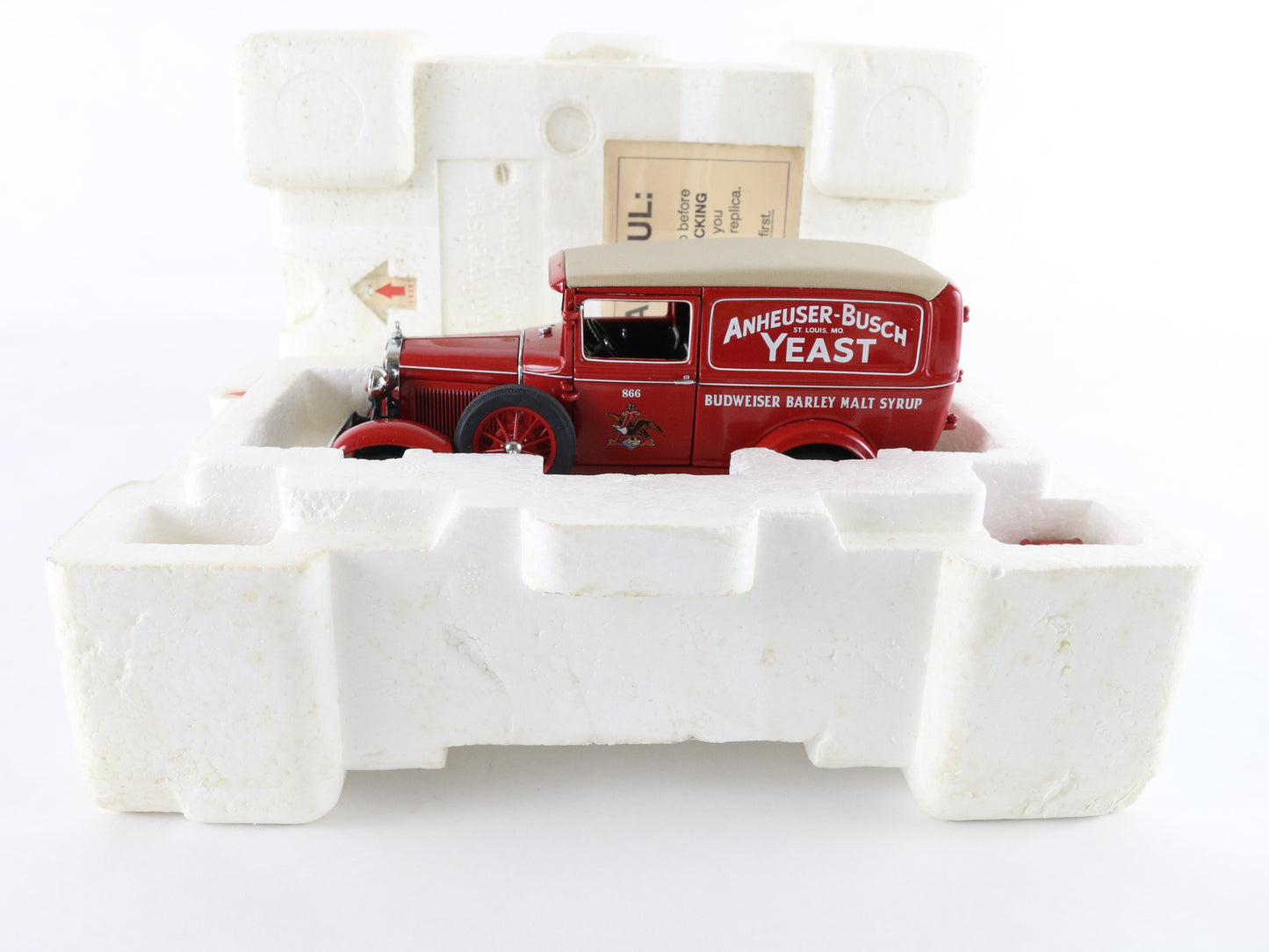 1931 Budweiser Delivery Truck Red Tan Danbury Mint 1:24 Diecast Model Car