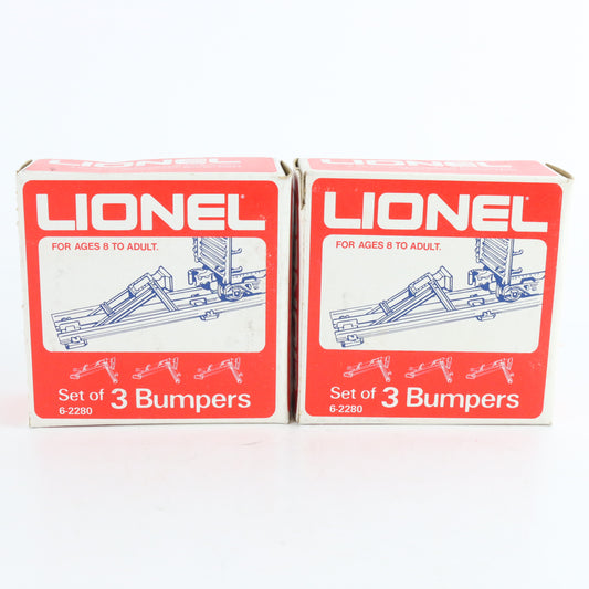 Lionel O 6-2280 Lot Of 2 Boxes (6 total Pieces) Black Plastic Bumpers end-of-track protective bumpers for layout