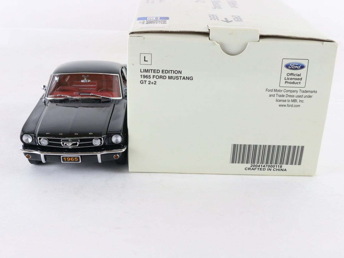 1965 Ford Mustang GT 2+2 Black Danbury Mint 1:24 Diecast Model 818/1965