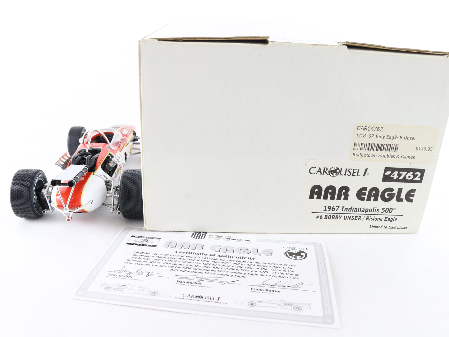 1967 AAR Eagle Indianapolis 500 #6 Unser Rislone Carousel 1 1:18 Metal Model Car