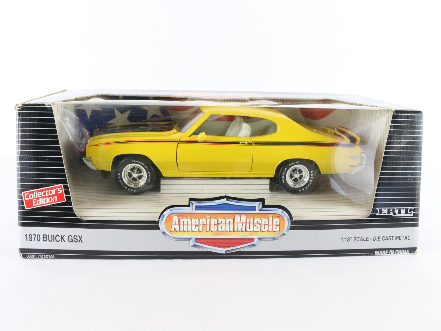 1970 Buick Gsx Yellow Black American Muscle ERTL 1:18 Diecast Model Car 7603