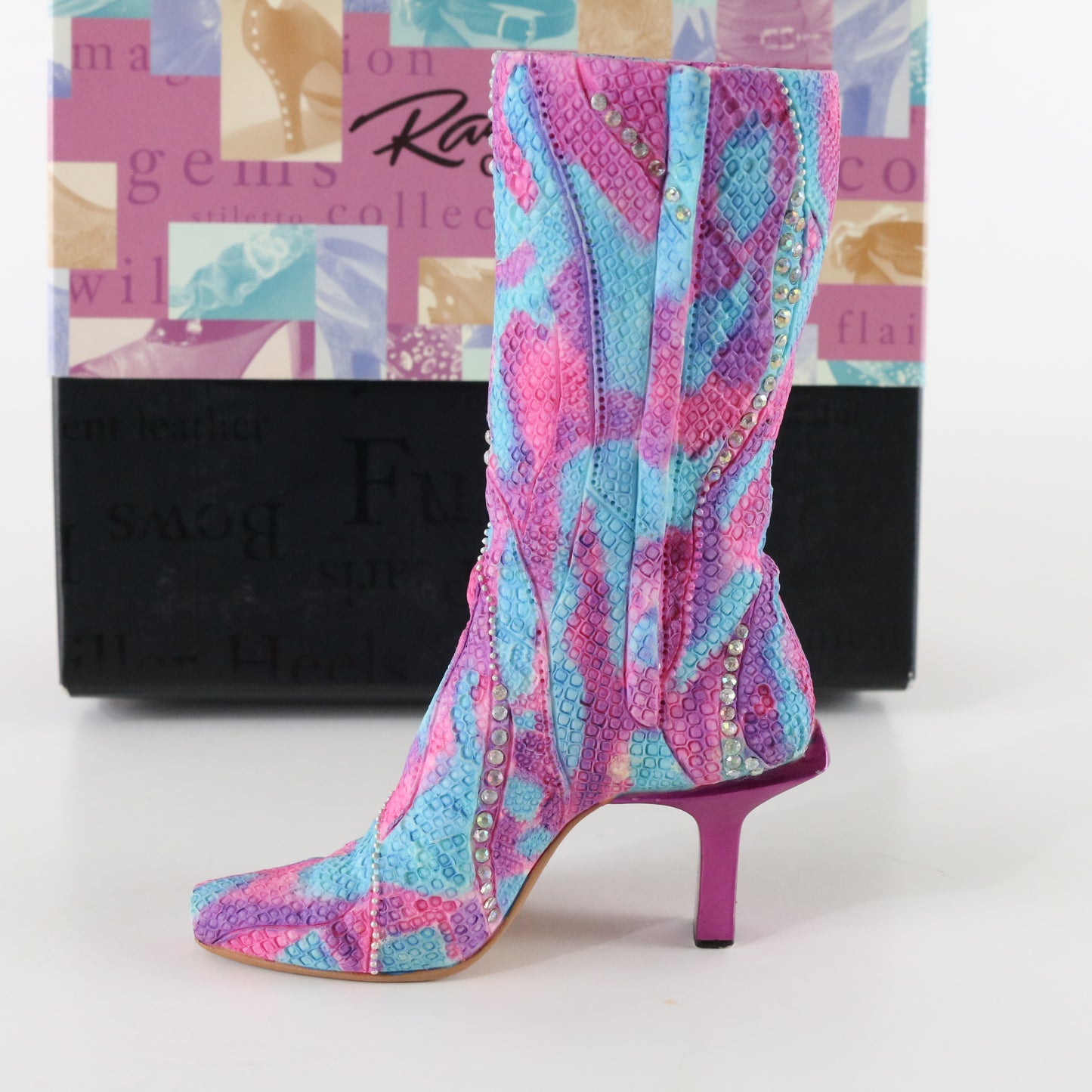 Just The Right Shoe Perfectly Python Boot Pink Blue Raine Willitts Shoe 25151