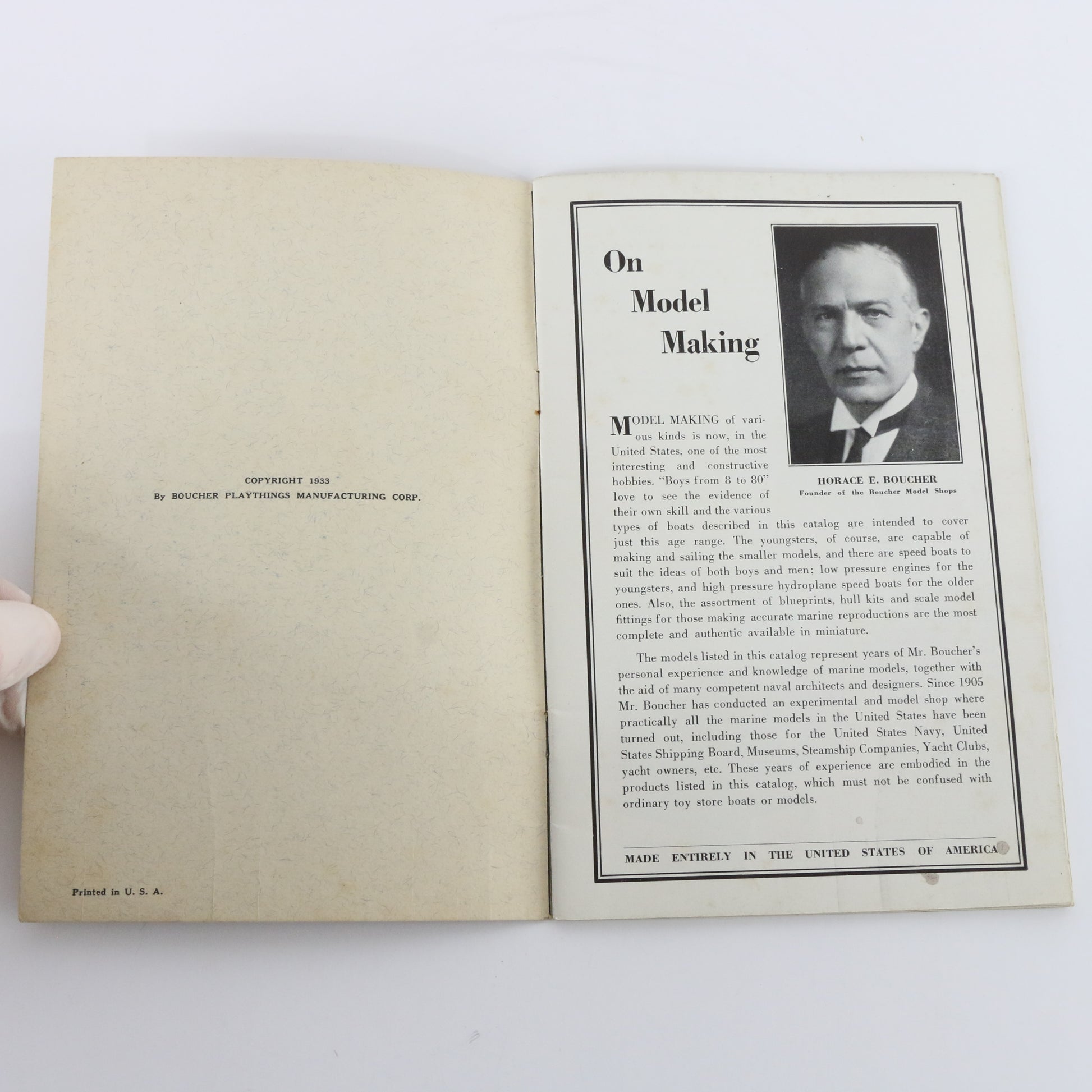 1933 Vintage Boucher Hobby Boat & Model Construction Set Catalog
