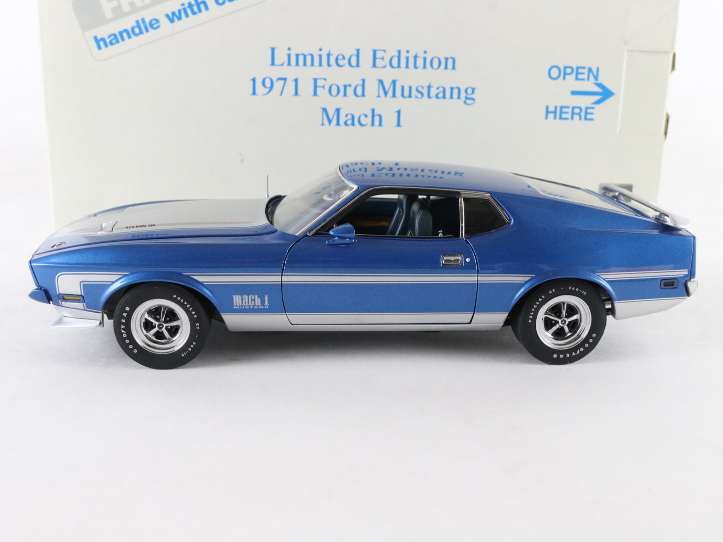 1971 Ford Mustang Fastback Mach 1 Blue #1163/5000 Danbury 1:24 Diecast Model