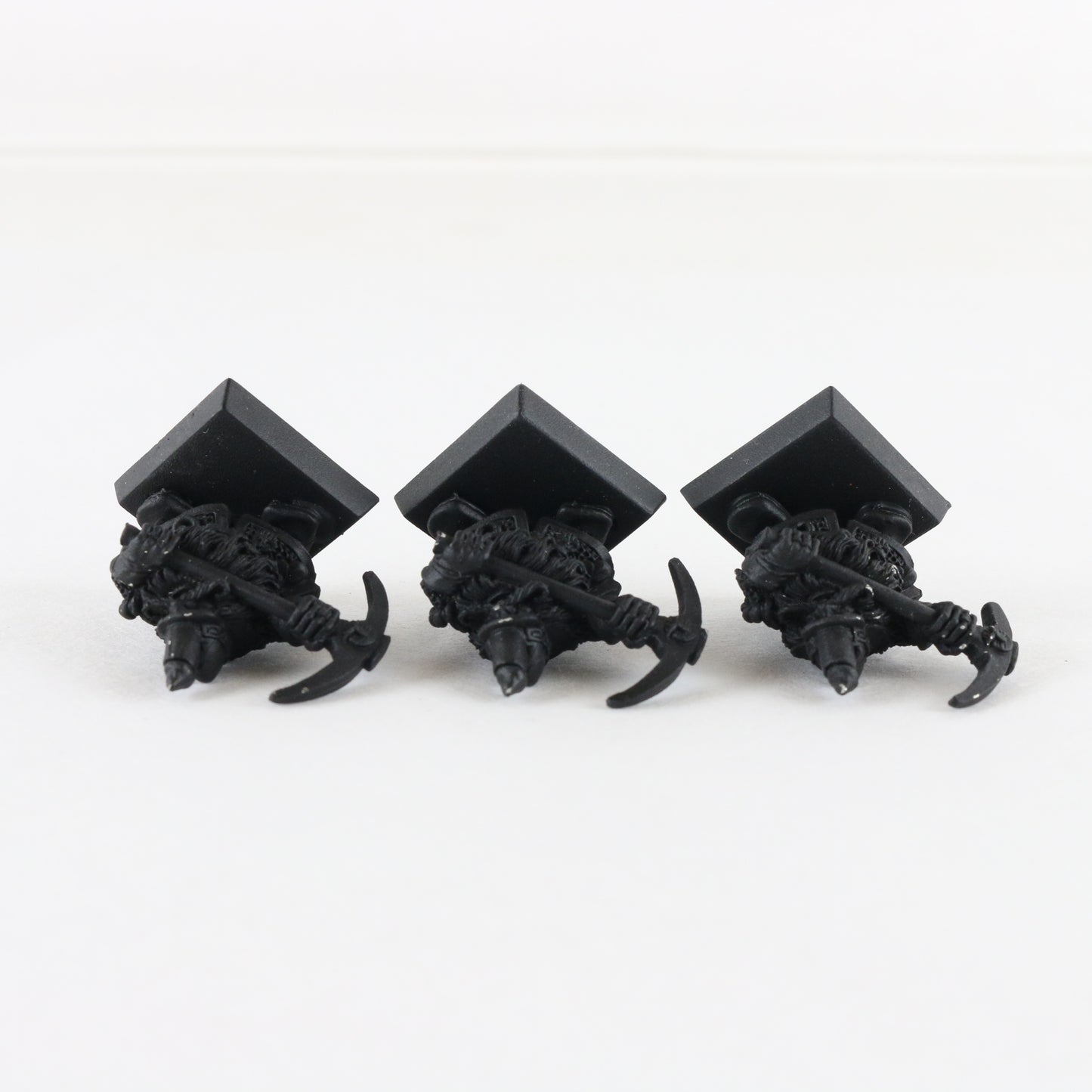 Lot Of 3 Dwarf Miners Citadel Warhammer 8044/3 Black Painted Figures