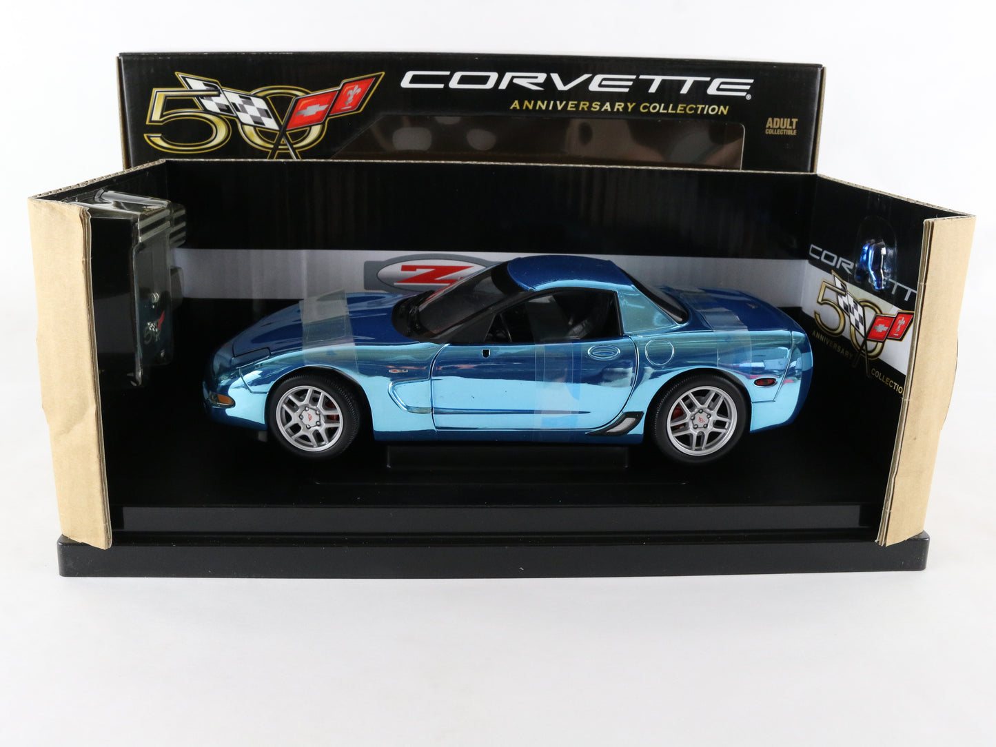 2003 Corvette Z06 Blue Chrome 50 Anniversary ERTL 1:18 Diecast 1 Of 500 29404PB