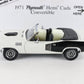 1971 Plymouth Hemi Cuda Barracuda Convertible White Black Danbury 1:24 Diecast