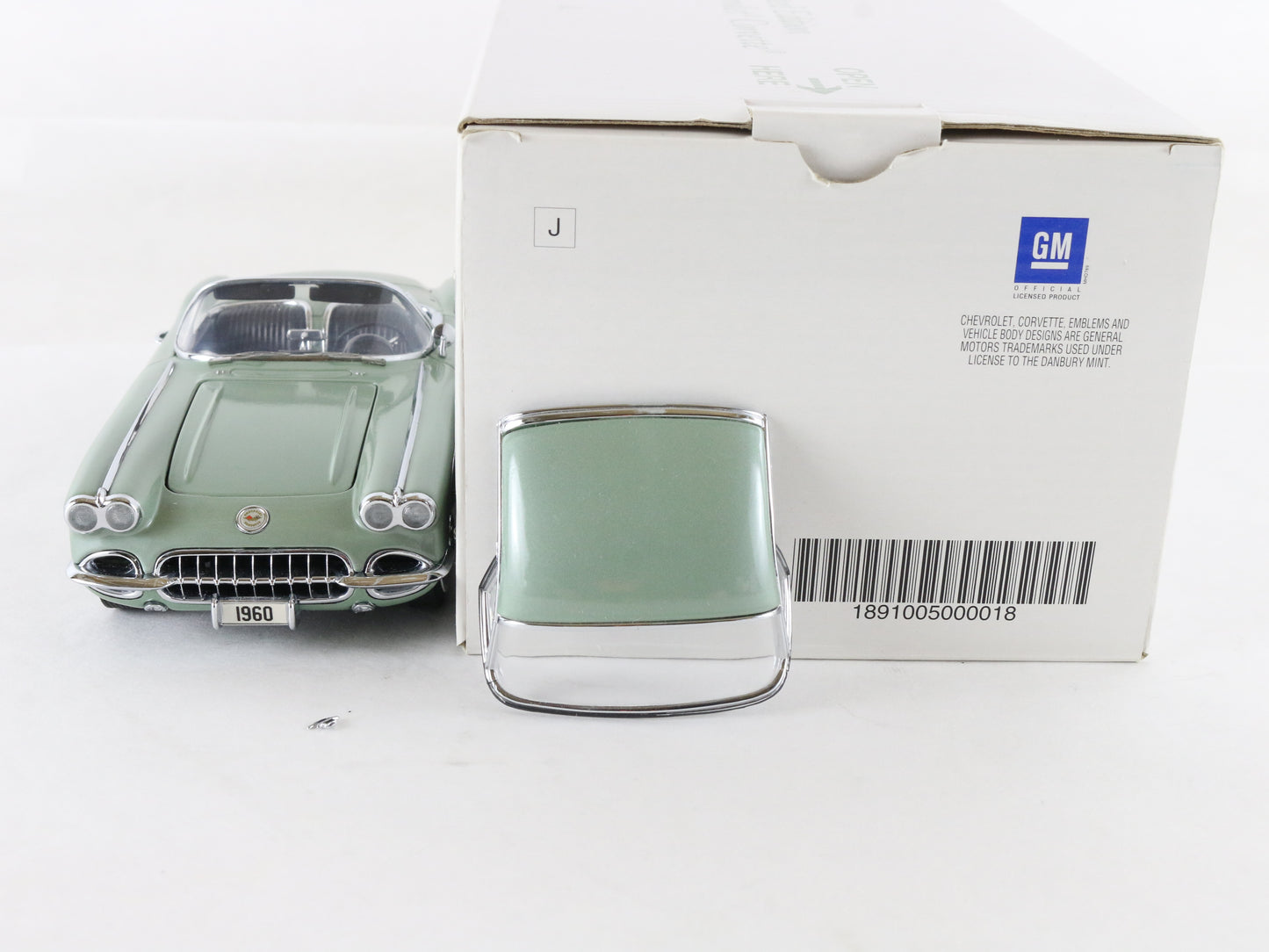 1960 Chevy Corvette Green White Convertible Limited Danbury Mint 1:24 2505