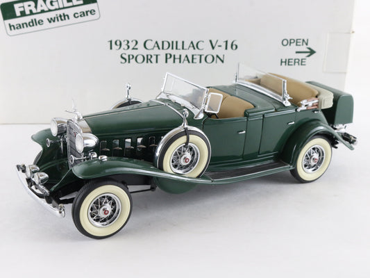 1932 Cadillac V-16 Sport Phaeton Convertible Green Tan Danbury Mint 1:24 Diecast