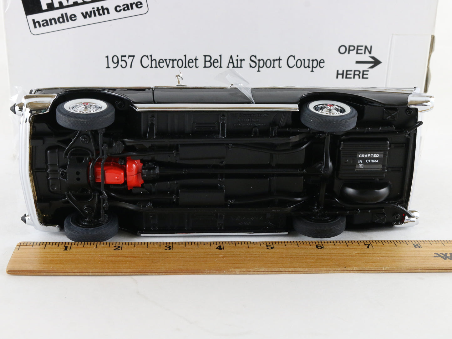1957 Chevrolet Bel Air Sport Coupe Black White Danbury Mint 1:24 Diecast Model