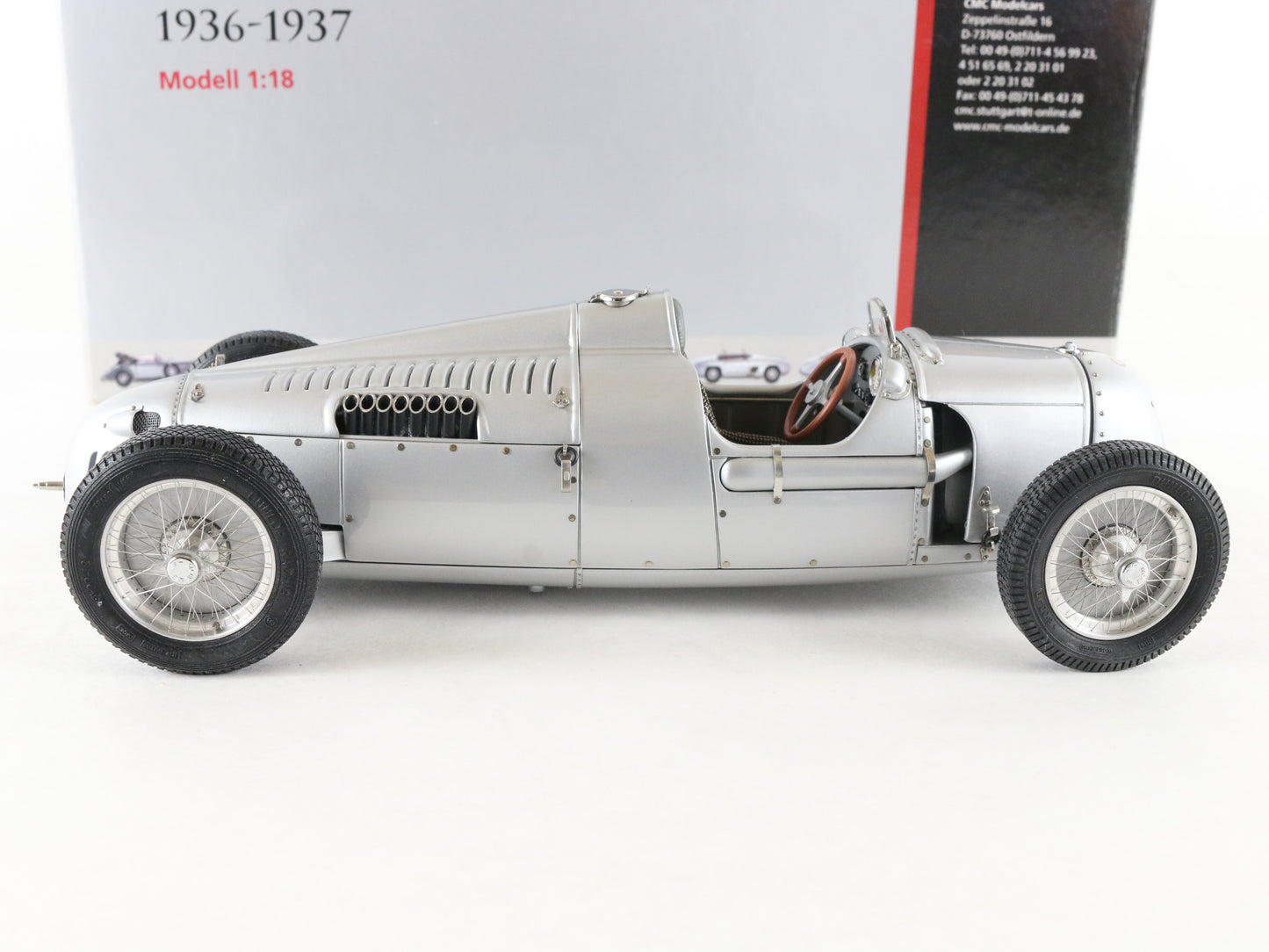 1936-37 Auto-Union Type C Silver CMC 1:18 M-034 Metal Model Car
