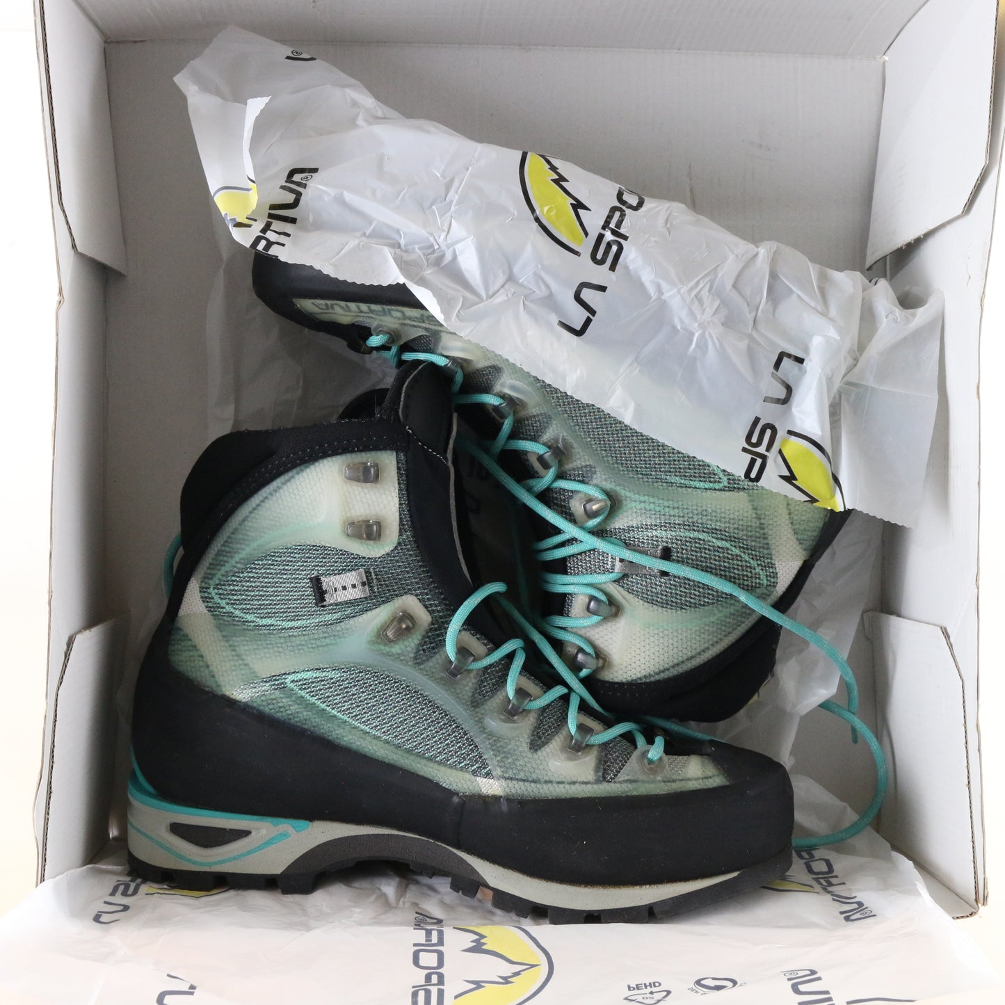 La Sportiva Trango Cube GTX Womens Light Grey Mint Hiking Boots Size 6.5 USA