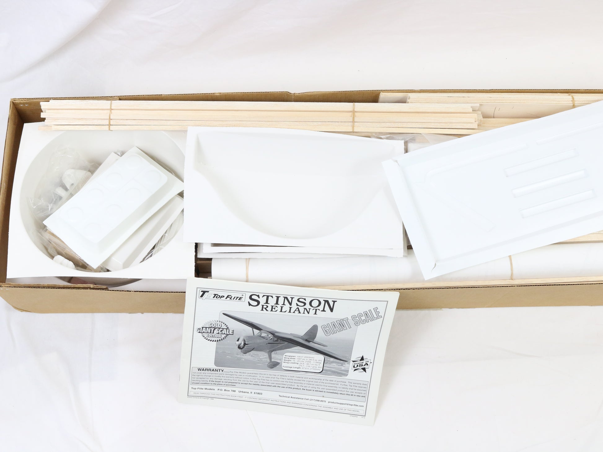Top Flite Giant Gold Stinson Reliant 1:5 Scale 100.5" Wingspan Wood RC Plane Kit