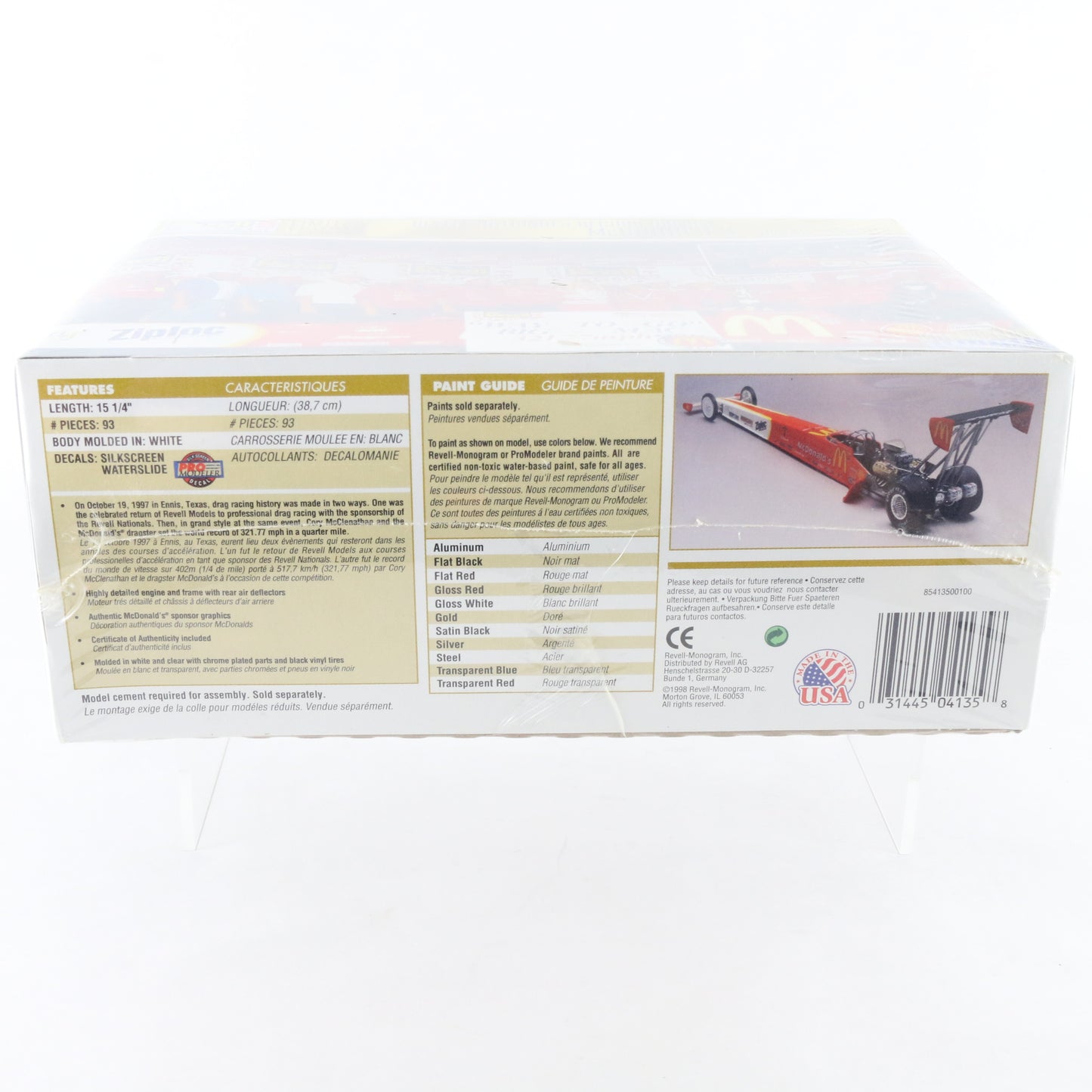 Top Fuel Dragster Mcdonalds Nationals LE 10000 Revell 1:25 Model Kit 85-4135