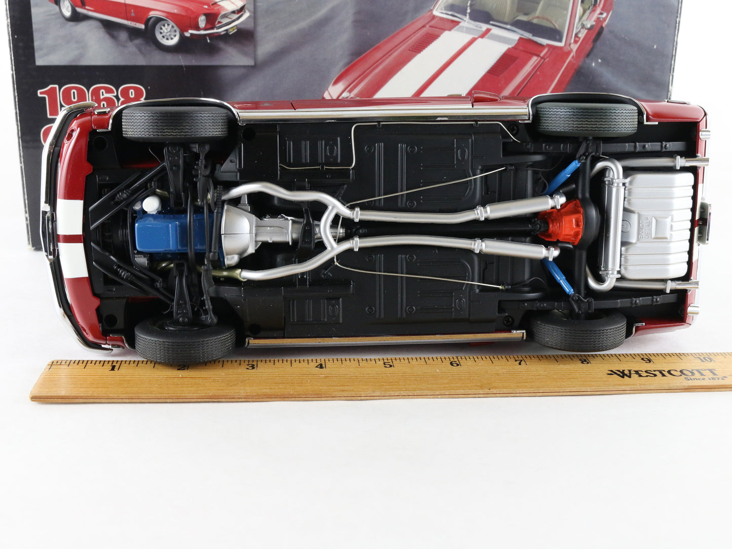 1968 Shelby GT 500 Red & White Exact Detail Replicas 1:18 Metal Model Car