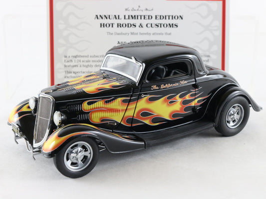 California Kid 1934 Ford Coupe Black W/ Flames Danbury Mint 1:24 Model 