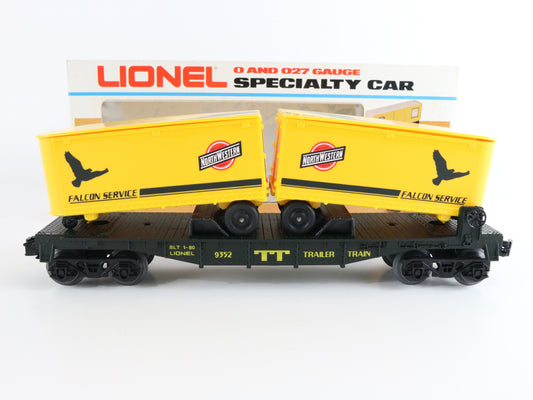 Chicago North Western CNW Piggyback Flat Car With Trailer Vans Lionel O 6-9352 classic intermodal transport model