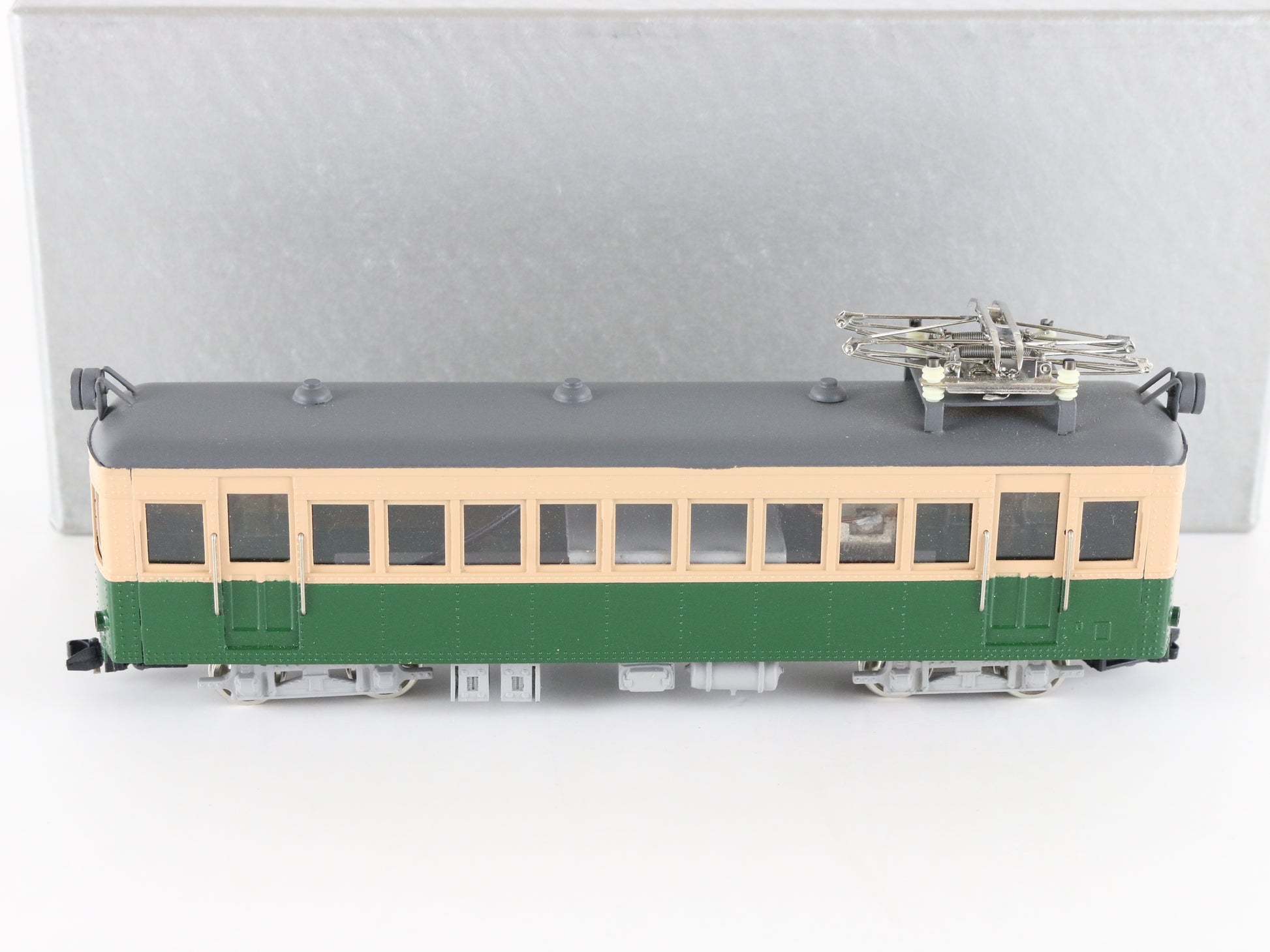 Coral Ueda Kotsu Moha Japan N Painted Brass Trolly Car W/ Pantograph