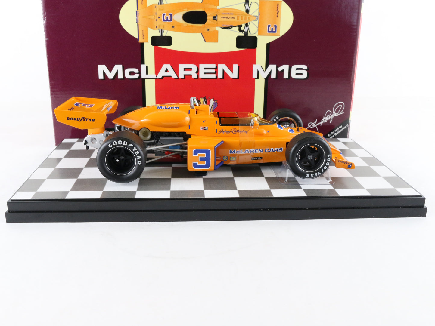 1974 Mclaren M16 #3 Rutherford Indy 500 Orange Carousel 1 1:18 Diecast Model Car