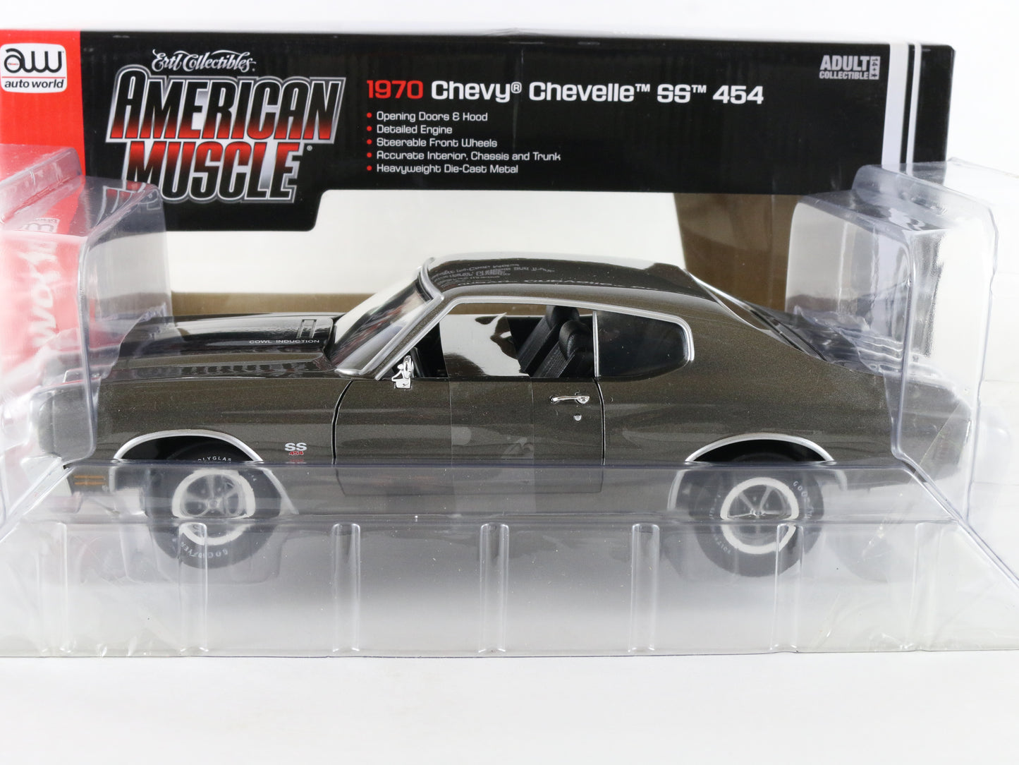 1970 Chevy Chevelle Ss 454 Gray American Muscle Auto World ERTL 1:18 Diecast