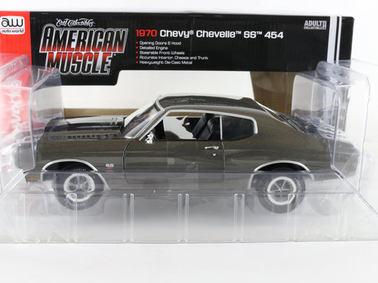 1970 Chevy Chevelle Ss 454 Gray American Muscle Auto World ERTL 1:18 Diecast