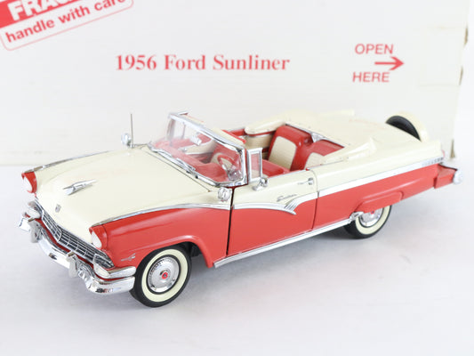 1956 Ford Fairlane Sunliner Convertible Red White Classic Danbury 1:24 Diecast