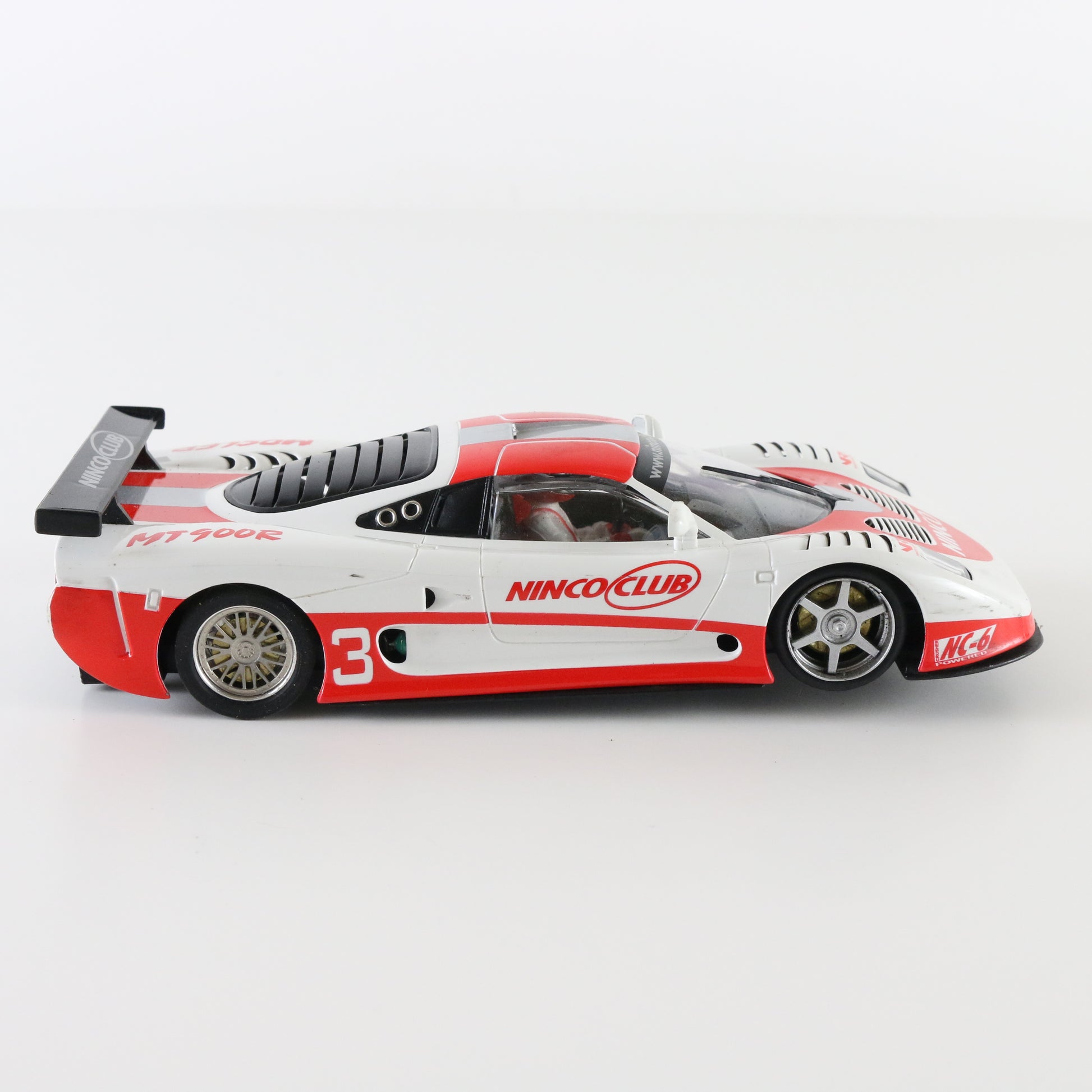 Ninco Mosler MT900R #3 white red club car 1:32 slot car