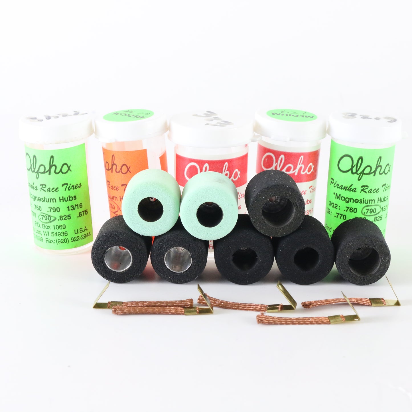 Alpha magnesium hub black green tires contacts 1:32