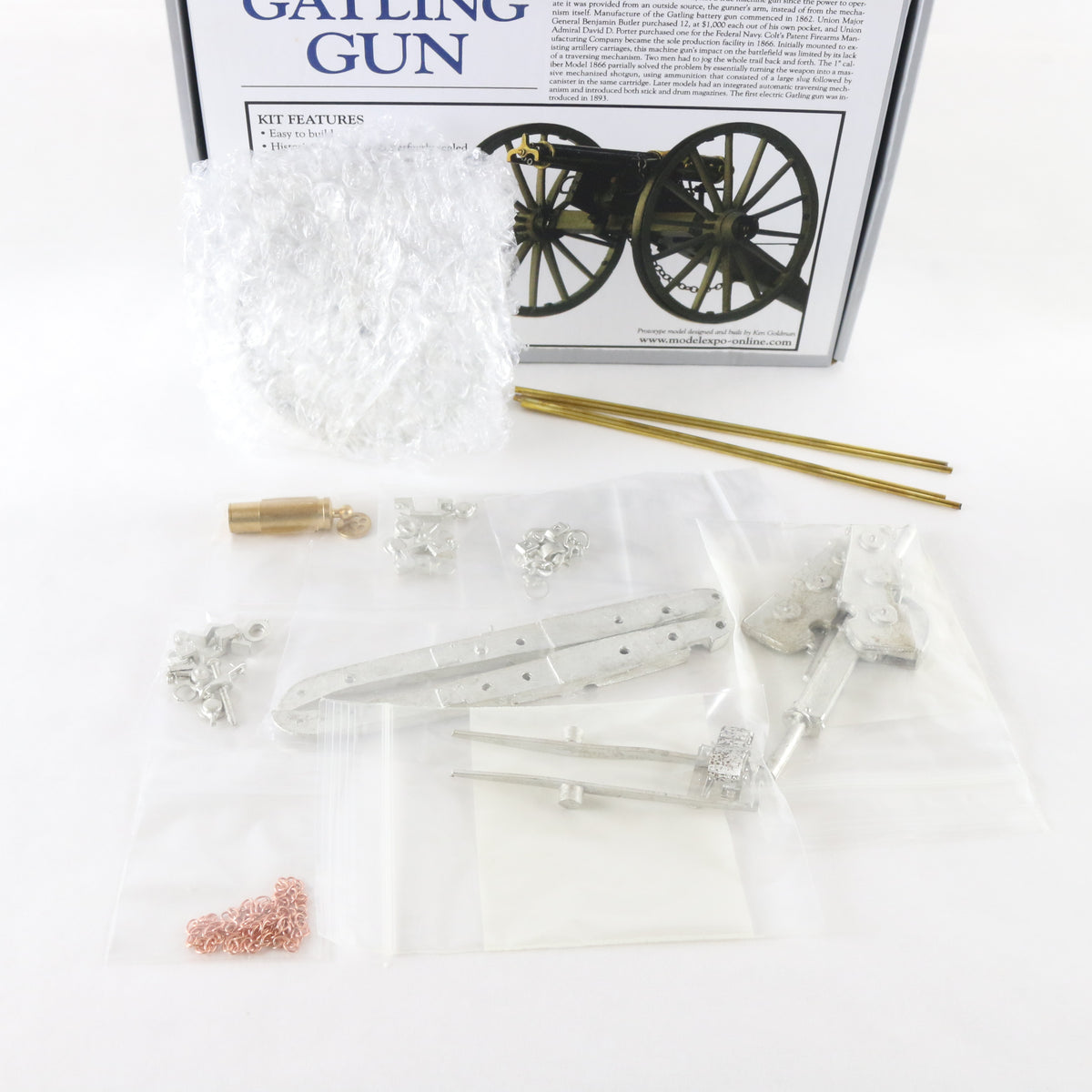Gatling Gun American Civil War Cannon Model Shipways 1:16 MS4010 Brass Metal