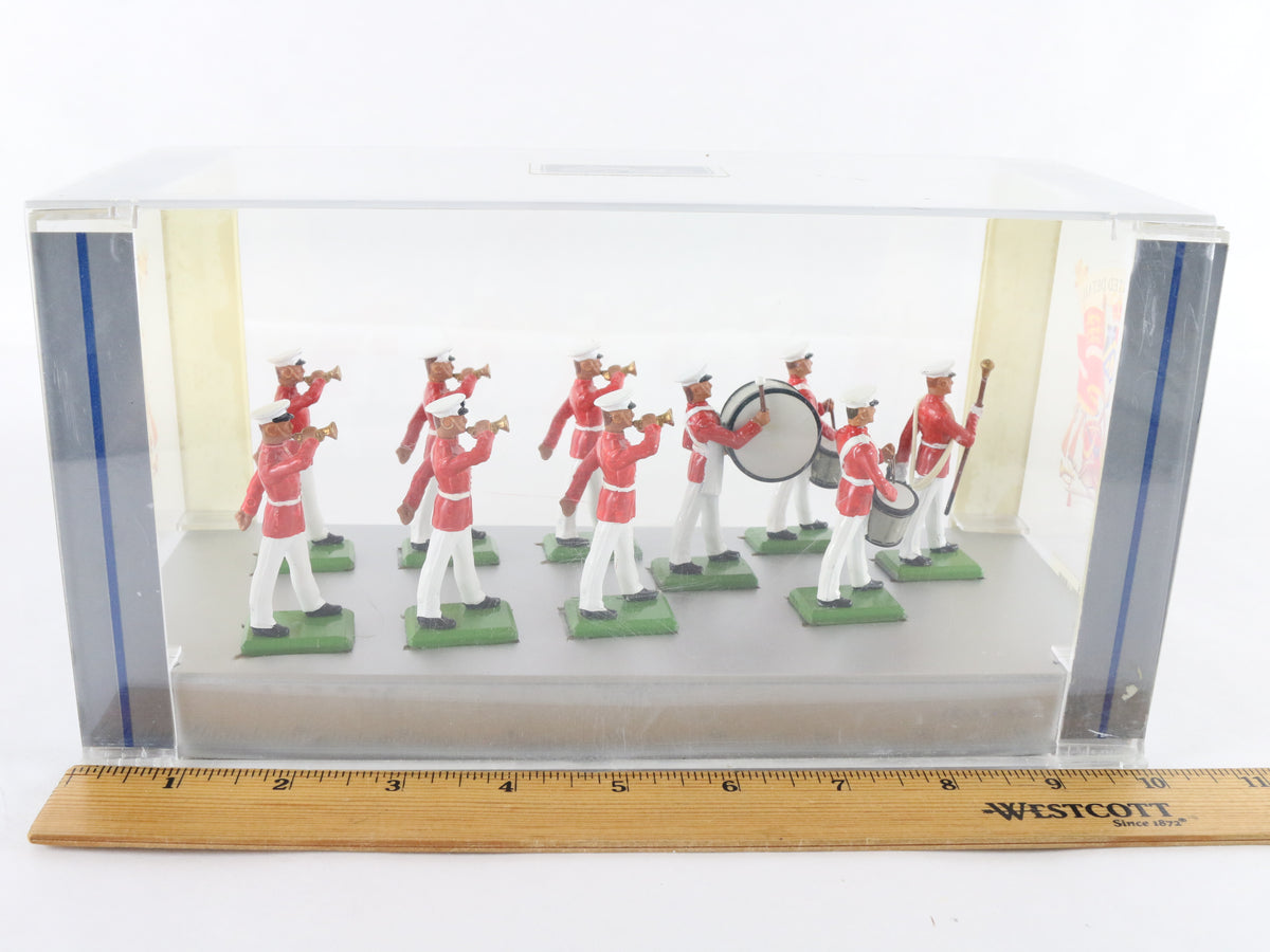 Set Of 10 US Marine Corps Drum & Bugle Corps Britains 54mm 7305
