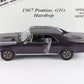 1967 Pontiac GTO Hardtop Plum Mist Purple Danbury Mint 1:24 Diecast Model Car
