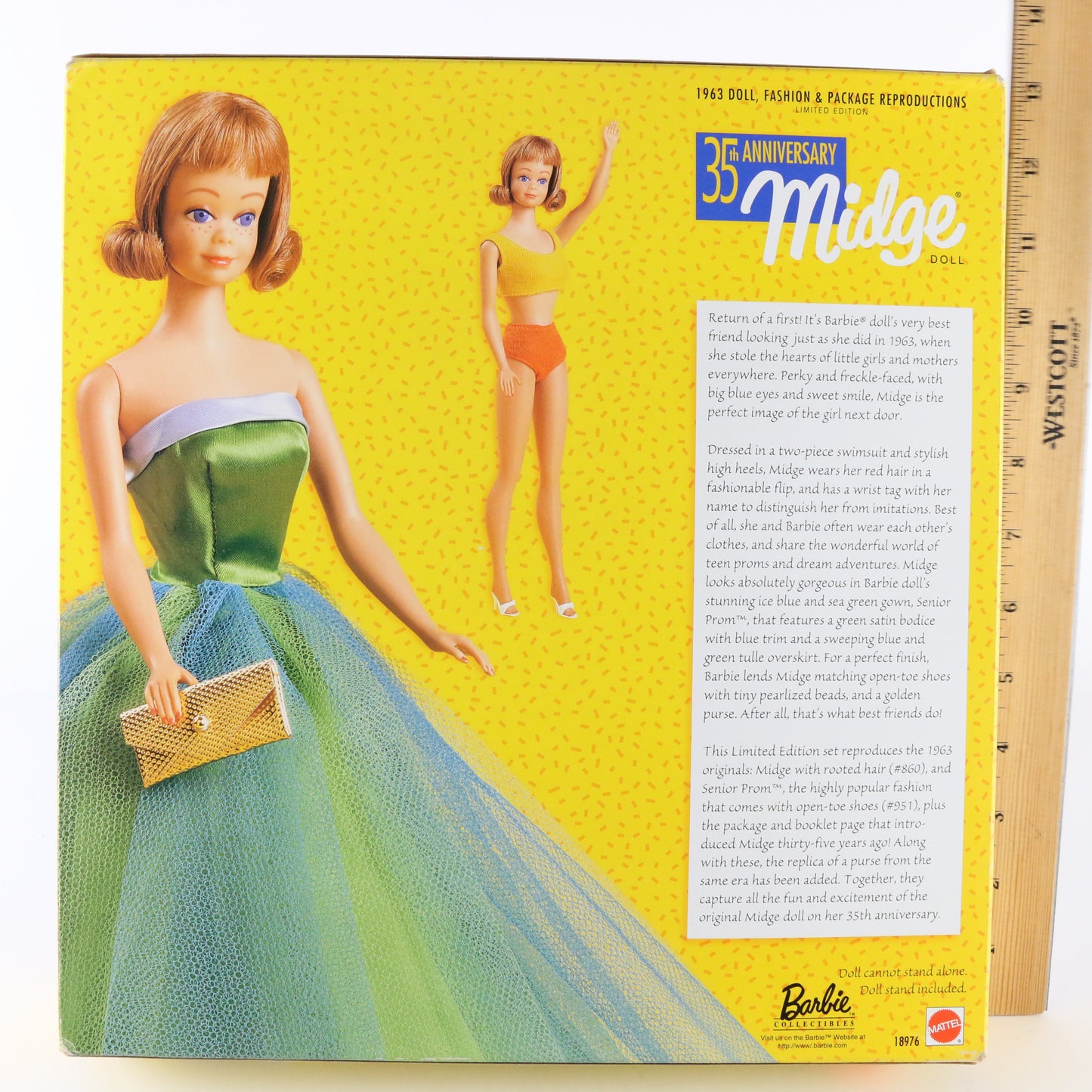 Midge 35th Anniversary 1963 Doll Fashion & Package Set Mattel 18976 1997