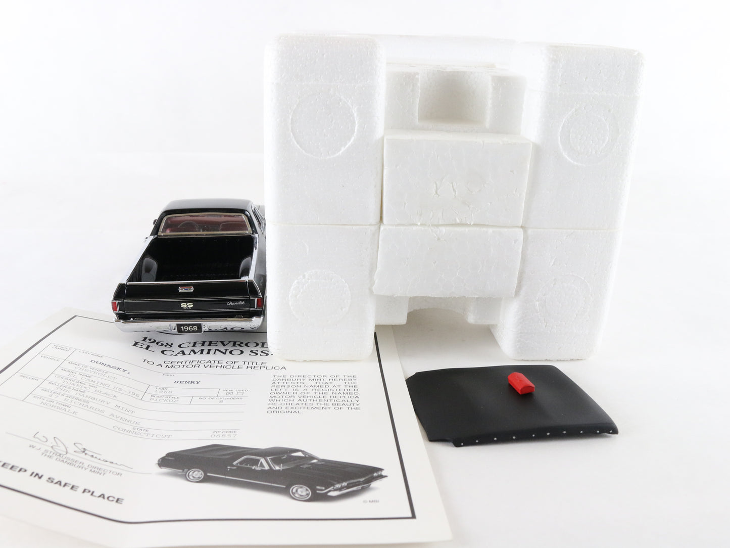 1968 Chevy El Camino SS-396 Pickup Black Danbury Mint 1:24 Diecast Model