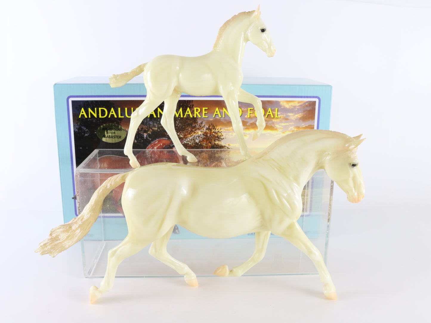 Breyer Andalusian & Foal Set Alabaster Glossy Vintage Club 2022 POPPY & OLLIE