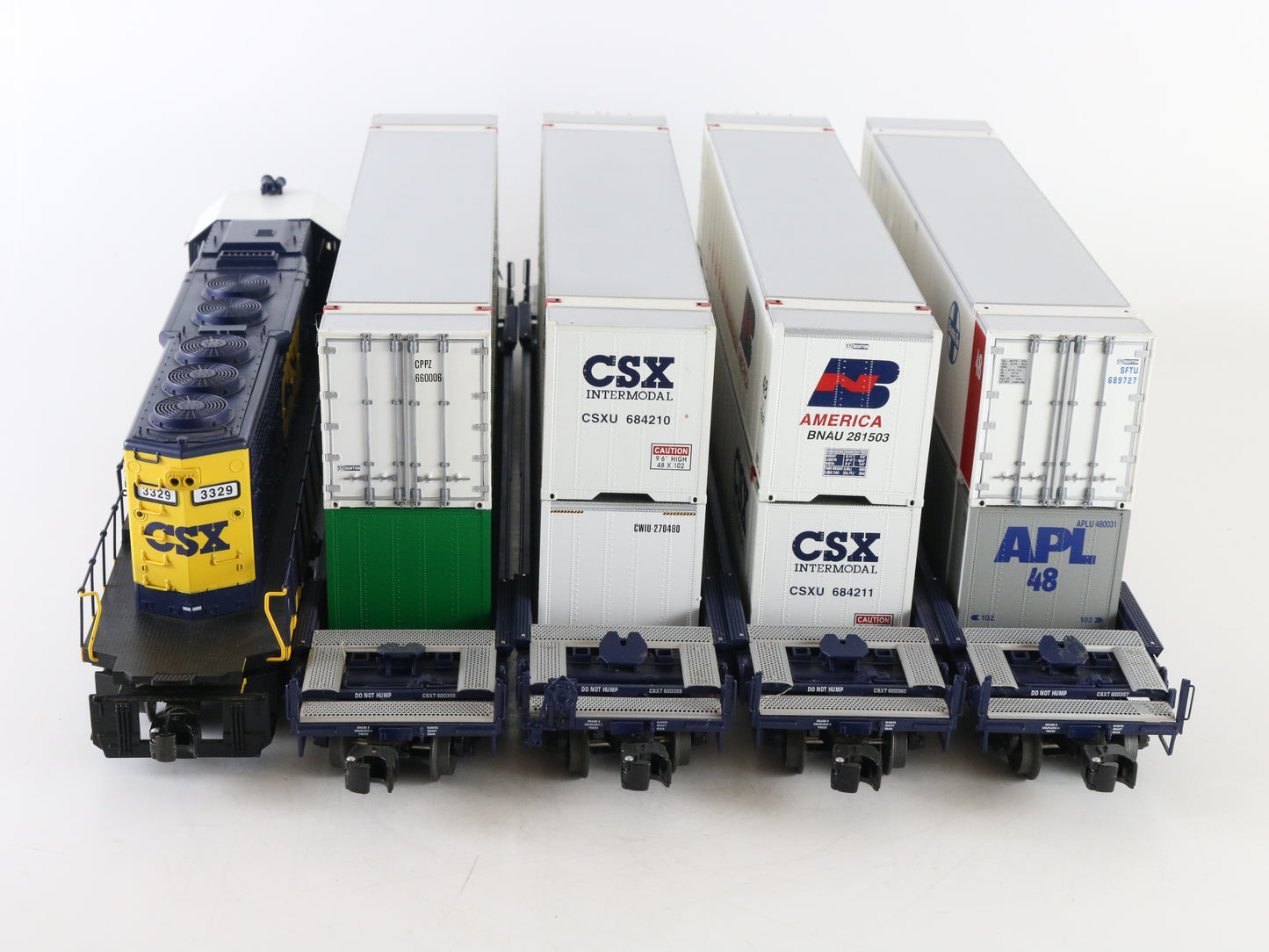 Lionel O 6-31760 CSX 3329 SD40-2 Diesel Loco Husky Stack Container Train Set