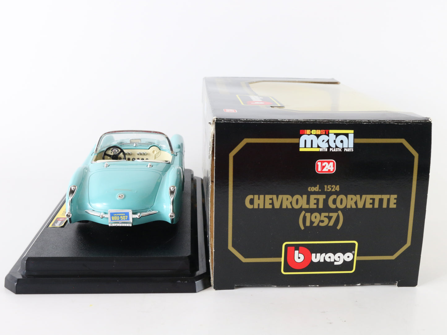 1957 Chevrolet Corvette Convertible Turquiose Bburago 1:24 1524