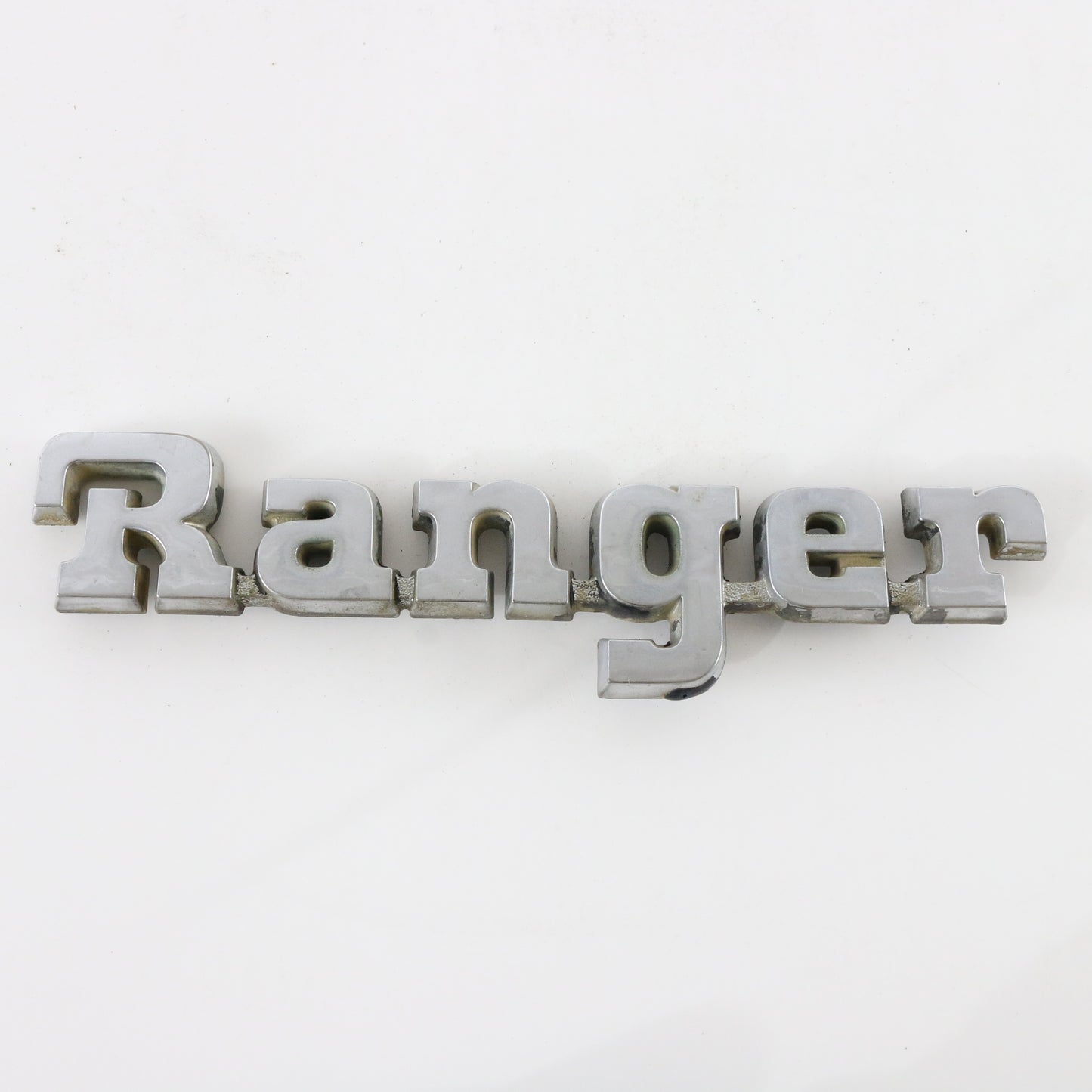 Vintage Ford Ranger Truck Silver Plastic Automobile Emblem