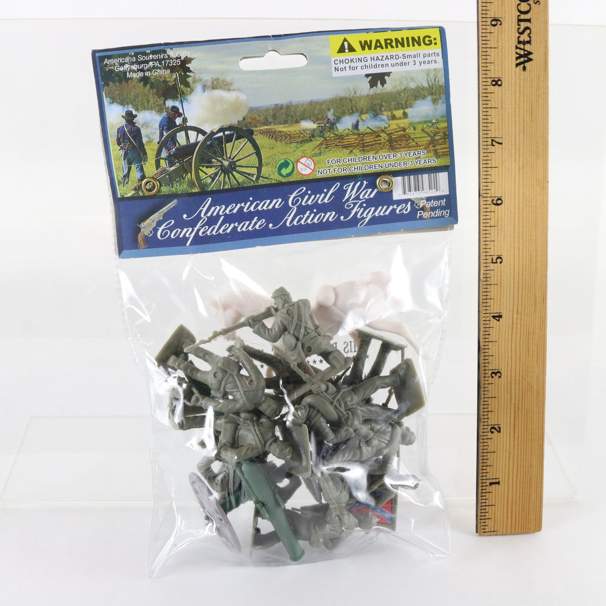 Set Of American Civil War Confederate Soldiers 2.5" Plastic Figures Americana
