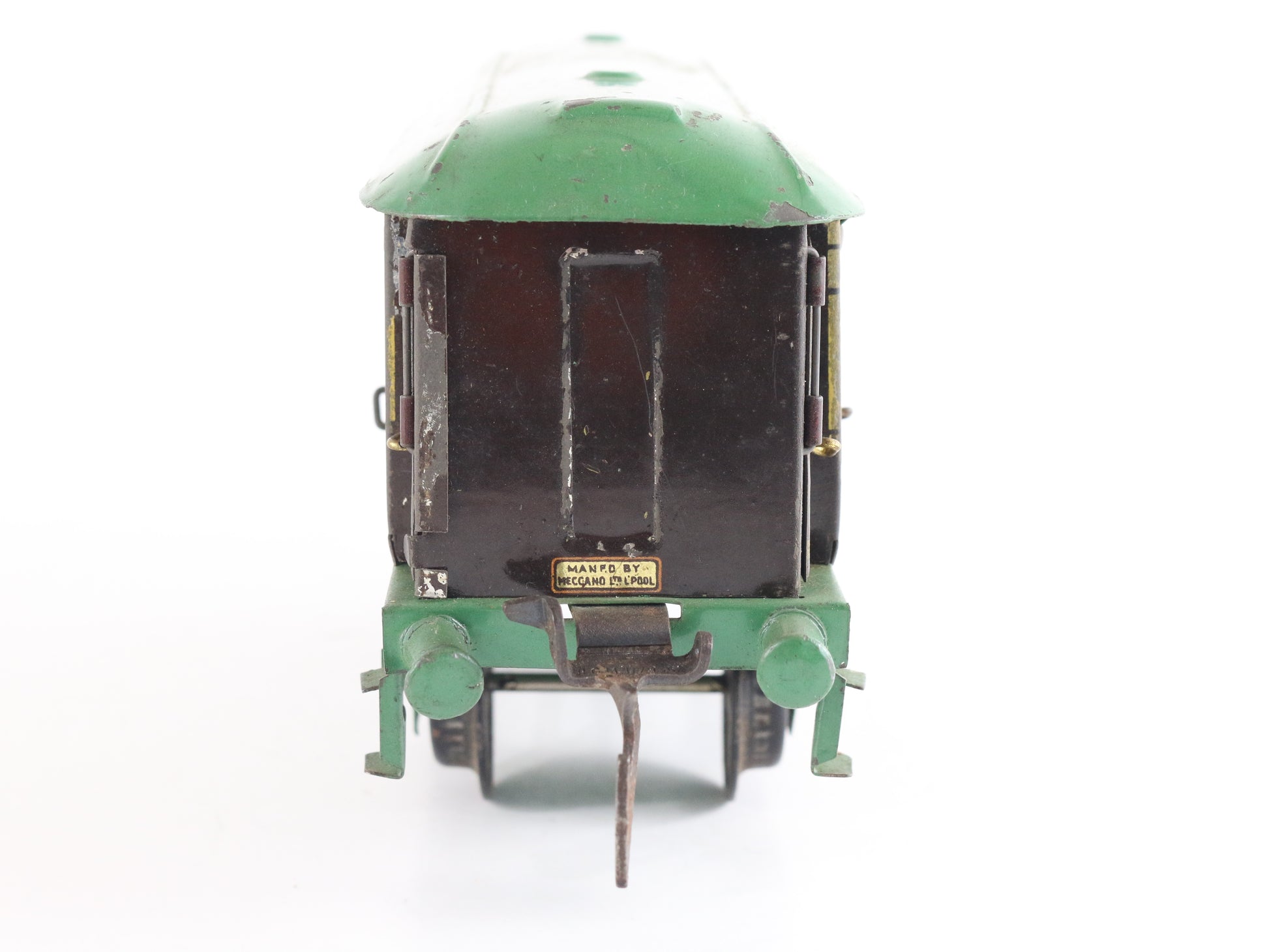 Aurora Pullman Green & Brown Passenger Coach Car Hornby Meccano O Model Train classic multi-tone coach design