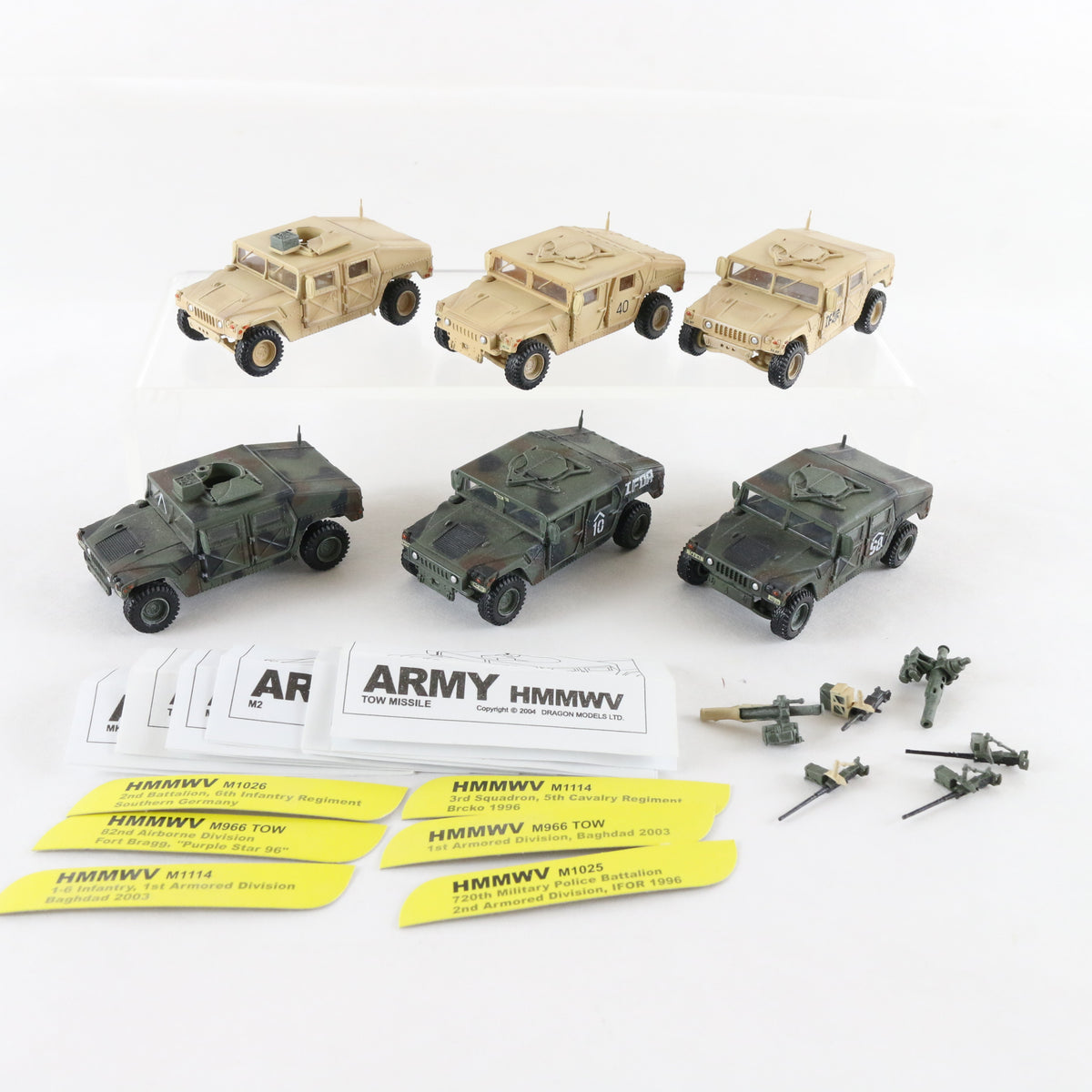 Lot Of 6 M1114 M1025 M1026 M966 HMMWV Military Trucks Dragon 1:72 Models